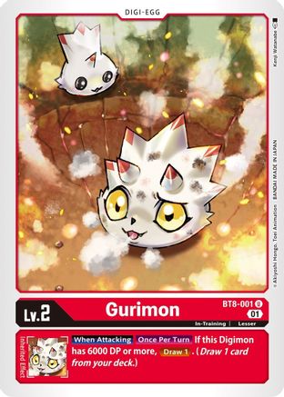Gurimon (BT8-001) - New Awakening - Premium Digimon Single from Bandai - Just $0.38! Shop now at Game Crave Tournament Store