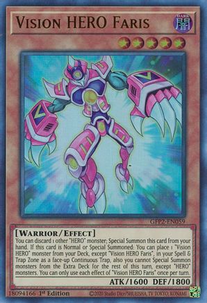 Vision HERO Faris (GFP2-EN059) - Ghosts From the Past: The 2nd Haunting 1st Edition - Premium Yugioh Single from Konami - Just $0.51! Shop now at Game Crave Tournament Store