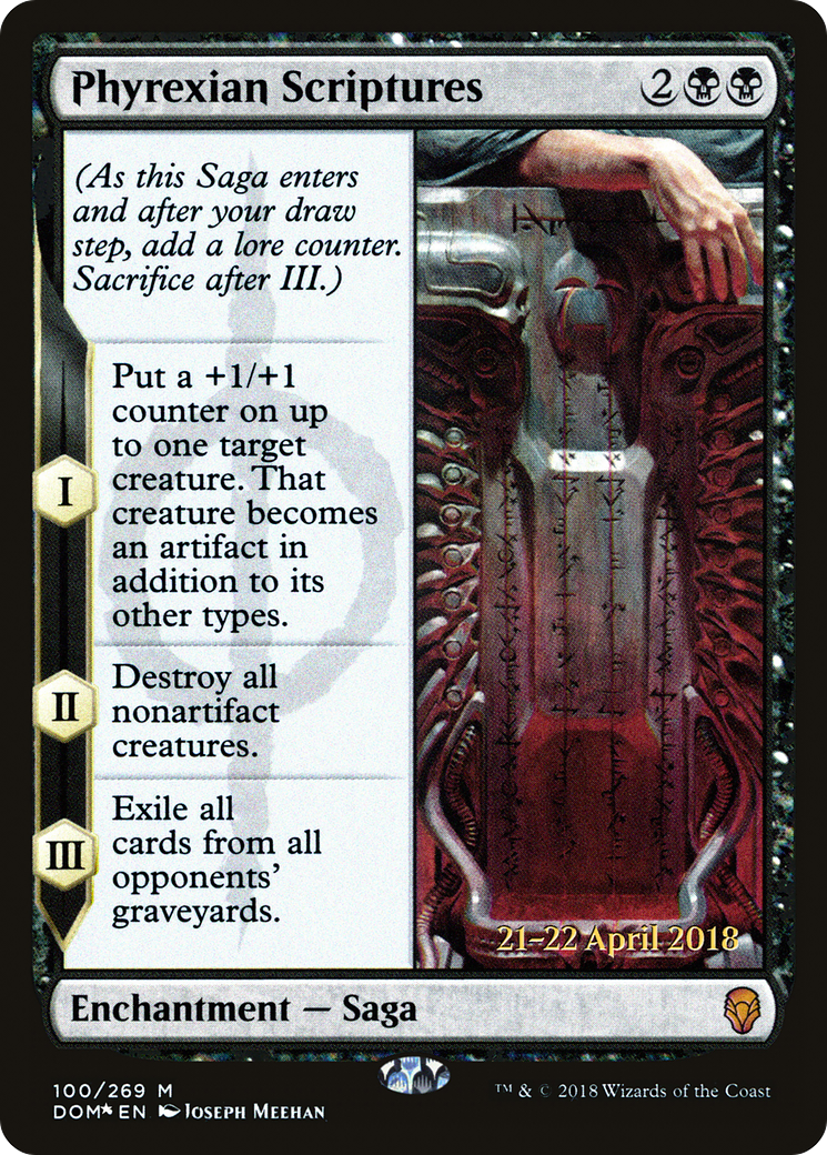 Phyrexian Scriptures (PDOM-100S) - Dominaria Promos Foil - Premium MTG Single from Wizards of the Coast - Just $2.14! Shop now at Game Crave Tournament Store
