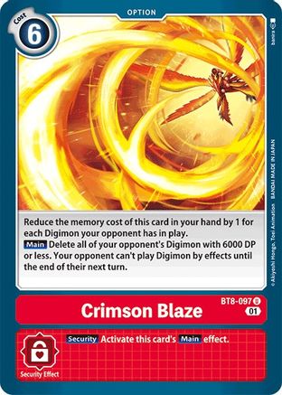 Crimson Blaze (BT8-097) - New Awakening - Premium Digimon Single from Bandai - Just $0.78! Shop now at Game Crave Tournament Store