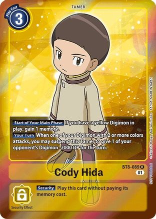 Cody Hida (Box Topper) (BT8-089) - New Awakening Foil - Premium Digimon Single from Bandai - Just $0.26! Shop now at Game Crave Tournament Store