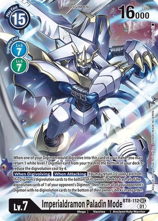 digimon imperialdramon card Imperialdramon: Paladin Mode [BT8-112] (Alternate Art) [New Awakening]