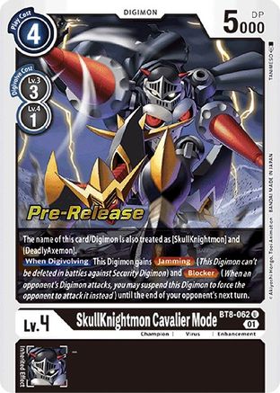 SkullKnightmon Cavalier Mode (BT8-062) - New Awakening Pre-Release Cards Foil - Premium Digimon Single from Bandai - Just $2.98! Shop now at Game Crave Tournament Store