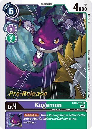 Game Crave Tournament Store - Kogamon (BT8-075) - New Awakening Pre-Release Cards Foil Game Crave Tournament Store - Kogamon (BT8-075) - New Awakening Pre-Release Cards Foil