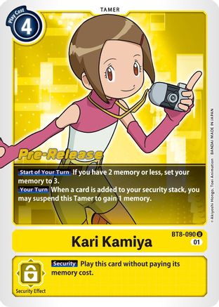 Kari Kamiya (BT8-090) - New Awakening Pre-Release Cards Foil - Premium Digimon Single from Bandai - Just $0.62! Shop now at Game Crave Tournament Store