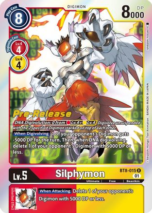 Silphymon (BT8-015) - New Awakening Pre-Release Cards Foil - Premium Digimon Single from Bandai - Just $0.50! Shop now at Game Crave Tournament Store
