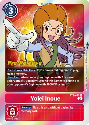 Yolei Inoue (BT8-085) - New Awakening Pre-Release Cards Foil - Premium Digimon Single from Bandai - Just $0.26! Shop now at Game Crave Tournament Store