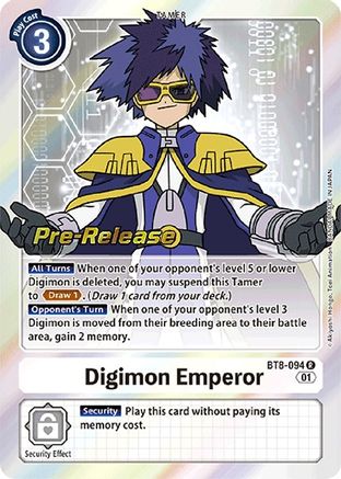 Digimon Emperor (BT8-094) - New Awakening Pre-Release Cards Foil - Premium Digimon Single from Bandai - Just $1.43! Shop now at Game Crave Tournament Store
