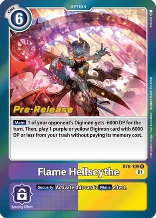 Flame Hellscythe (BT8-109) - New Awakening Pre-Release Cards Foil - Premium Digimon Single from Bandai - Just $1.11! Shop now at Game Crave Tournament Store