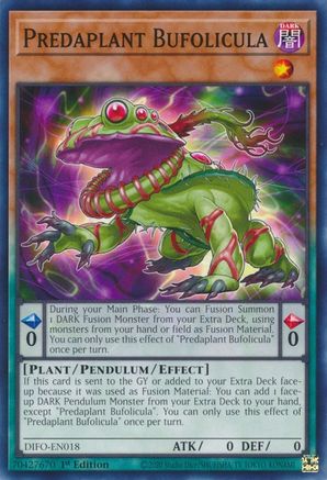 Predaplant Bufolicula (DIFO-EN018) - Dimension Force 1st Edition - Premium Yugioh Single from Konami - Just $0.23! Shop now at Game Crave Tournament Store