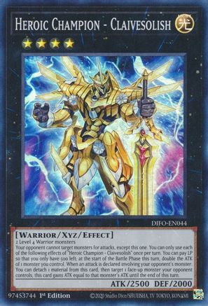 Heroic Champion - Claivesolish (DIFO-EN044) - Dimension Force 1st Edition - Premium Yugioh Single from Konami - Just $0.25! Shop now at Game Crave Tournament Store