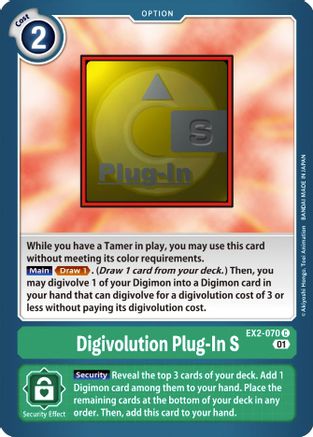 Digivolution Plug-In S (EX2-070) - Digital Hazard - Premium Digimon Single from Bandai - Just $0.25! Shop now at Game Crave Tournament Store