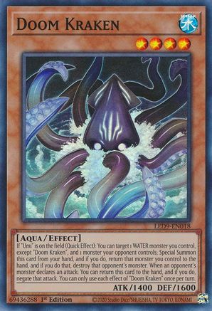 Doom Kraken (LED9-EN018) - Legendary Duelists: Duels From the Deep 1st Edition - Premium Yugioh Single from Konami - Just $0.26! Shop now at Game Crave Tournament Store