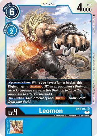 Leomon (EX2-017) - Digital Hazard Foil - Premium Digimon Single from Bandai - Just $0.27! Shop now at Game Crave Tournament Store