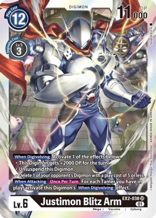 Justimon Blitz Arm (EX2-038) - Digital Hazard Foil - Premium Digimon Single from Bandai - Just $0.90! Shop now at Game Crave Tournament Store