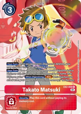 Takato Matsuki (Alternate Art) (EX2-056) - Digital Hazard Foil - Premium Digimon Single from Bandai - Just $29.62! Shop now at Game Crave Tournament Store