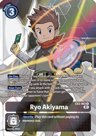 Ryo Akiyama (Alternate Art) (EX2-062) - Digital Hazard Foil - Premium Digimon Single from Bandai - Just $5.45! Shop now at Game Crave Tournament Store
