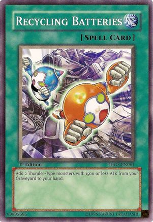 Recycling Batteries (TDGS-EN061) - The Duelist Genesis 1st Edition - Premium Yugioh Single from Konami - Just $0.26! Shop now at Game Crave Tournament Store