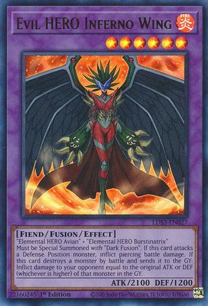 Evil HERO Inferno Wing (LDS3-EN027) - Legendary Duelists: Season 3 1st Edition - Premium Yugioh Single from Konami - Just $0.25! Shop now at Game Crave Tournament Store