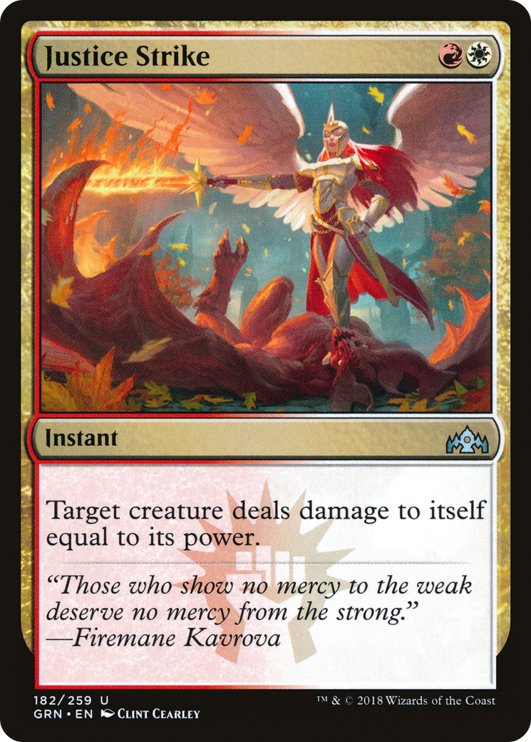 Justice Strike (GRN-182) - Guilds of Ravnica Foil - Premium MTG Single from Wizards of the Coast - Just $0.15! Shop now at Game Crave Tournament Store