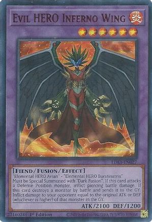 Evil HERO Inferno Wing (Red) (LDS3-EN027) - Legendary Duelists: Season 3 1st Edition - Premium Yugioh Single from Konami - Just $0.25! Shop now at Game Crave Tournament Store