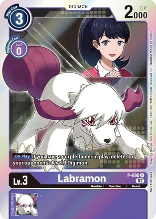 Labramon - P-080 (P-080) - Digimon Promotion Cards Foil - Premium Digimon Single from Bandai - Just $2.04! Shop now at Game Crave Tournament Store