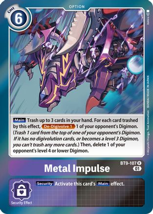 Metal Impulse (BT9-107) - X Record Foil - Premium Digimon Single from Bandai - Just $0.25! Shop now at Game Crave Tournament Store