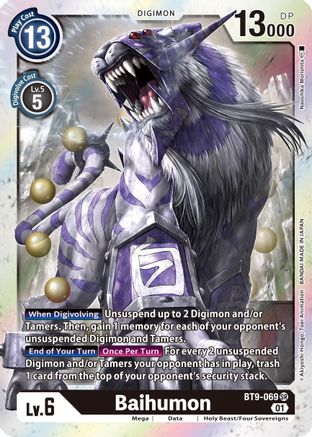 Baihumon (BT9-069) - X Record Foil - Premium Digimon Single from Bandai - Just $0.25! Shop now at Game Crave Tournament Store