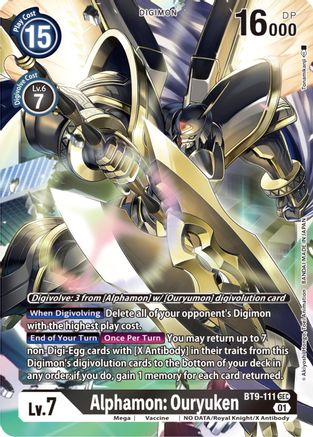 Alphamon: Ouryuken (BT9-111) - X Record Foil - Premium Digimon Single from Bandai - Just $3.50! Shop now at Game Crave Tournament Store