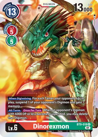 digimon card game x record BT9-018 Dinorexmon Rare Mint Digimon Card