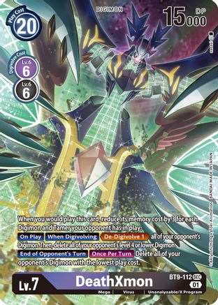 DeathXmon (Alternate Art) (BT9-112) - X Record Foil - Premium Digimon Single from Bandai - Just $30.32! Shop now at Game Crave Tournament Store
