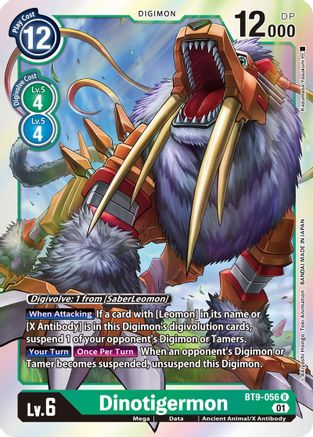 Dinotigermon (BT9-056) - X Record Foil - Premium Digimon Single from Bandai - Just $0.08! Shop now at Game Crave Tournament Store