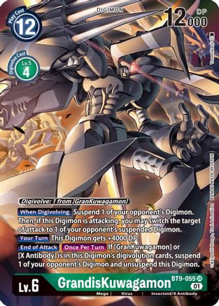 GrandisKuwagamon (Alternate Art) (BT9-055) - X Record Foil - Premium Digimon Single from Bandai - Just $0.74! Shop now at Game Crave Tournament Store