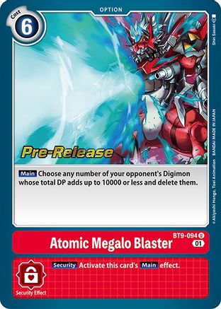 Atomic Megalo Blaster (BT9-094) - X Record Pre-Release Cards Foil - Premium Digimon Single from Bandai - Just $0.23! Shop now at Game Crave Tournament Store