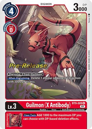 Guilmon (X Antibody) (BT9-009) - X Record Pre-Release Cards - Premium Digimon Single from Bandai - Just $5.18! Shop now at Game Crave Tournament Store