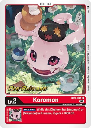 Koromon (BT9-001) - X Record Pre-Release Cards Foil - Premium Digimon Single from Bandai - Just $0.66! Shop now at Game Crave Tournament Store