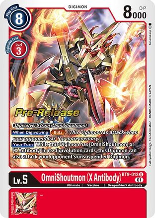 OmniShoutmon (X Antibody) (BT9-013) - X Record Pre-Release Cards - Premium Digimon Single from Bandai - Just $0.64! Shop now at Game Crave Tournament Store