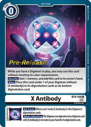 X Antibody (BT9-109) - X Record Pre-Release Cards Foil - Premium Digimon Single from Bandai - Just $2.07! Shop now at Game Crave Tournament Store