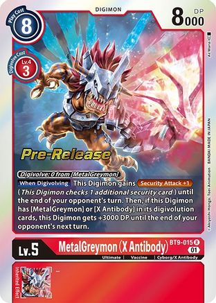 MetalGreymon (X Antibody) (BT9-015) - X Record Pre-Release Cards Foil - Premium Digimon Single from Bandai - Just $3.83! Shop now at Game Crave Tournament Store