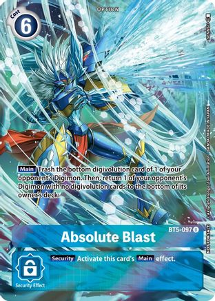 Absolute Blast (Summer 2022 Dash Pack) (BT5-097) - Battle of Omni Foil - Premium Digimon Single from Bandai - Just $2.18! Shop now at Game Crave Tournament Store
