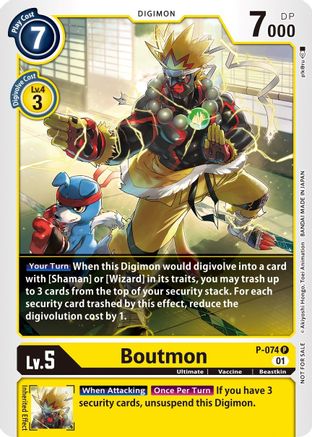 Boutmon (P-074) - Digimon Promotion Cards Foil - Premium Digimon Single from Bandai - Just $1.77! Shop now at Game Crave Tournament Store