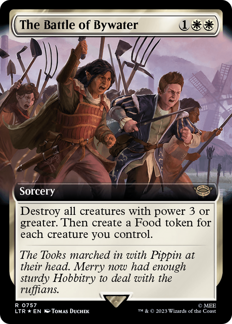 The Battle of Bywater (LTR-757) - The Lord of the Rings: Tales of Middle-earth: (Extended Art) Foil - Premium MTG Single from Wizards of the Coast - Just $0.74! Shop now at Game Crave Tournament Store