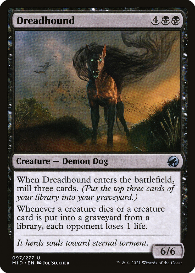 Dreadhound (MID-097) - Innistrad: Midnight Hunt - Premium MTG Single from Wizards of the Coast - Just $0.25! Shop now at Game Crave Tournament Store