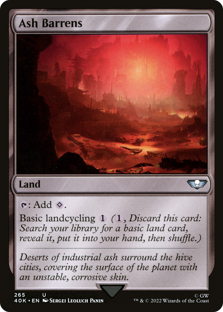 Ash Barrens (40K-265) - Warhammer 40,000 Commander - Premium MTG Single from Wizards of the Coast - Just $0.08! Shop now at Game Crave Tournament Store