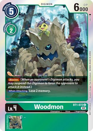 Woodmon (Official Tournament Pack Vol. 6) (BT1-072) - Release Special Booster Foil - Premium Digimon Single from Bandai - Just $0.08! Shop now at Game Crave Tournament Store