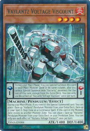 Vaylantz Voltage Viscount (TAMA-EN006) - Tactical Masters 1st Edition - Premium Yugioh Single from Konami - Just $0.08! Shop now at Game Crave Tournament Store
