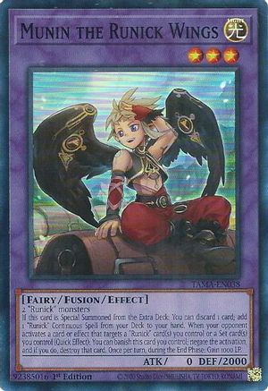 Munin the Runick Wings (TAMA-EN038) - Tactical Masters 1st Edition - Premium Yugioh Single from Konami - Just $0.29! Shop now at Game Crave Tournament Store