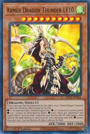 Armed Dragon Thunder LV10 (MP22-EN001) - 2022 Tin of the Pharaoh's Gods 1st Edition - Premium Yugioh Single from Konami - Just $0.28! Shop now at Game Crave Tournament Store
