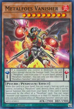 Metalfoes Vanisher (MP22-EN011) - 2022 Tin of the Pharaoh's Gods 1st Edition - Premium Yugioh Single from Konami - Just $0.25! Shop now at Game Crave Tournament Store