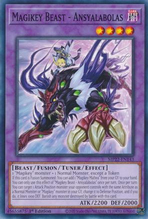 Magikey Beast - Ansyalabolas (MP22-EN143) - 2022 Tin of the Pharaoh's Gods 1st Edition - Premium Yugioh Single from Konami - Just $0.25! Shop now at Game Crave Tournament Store